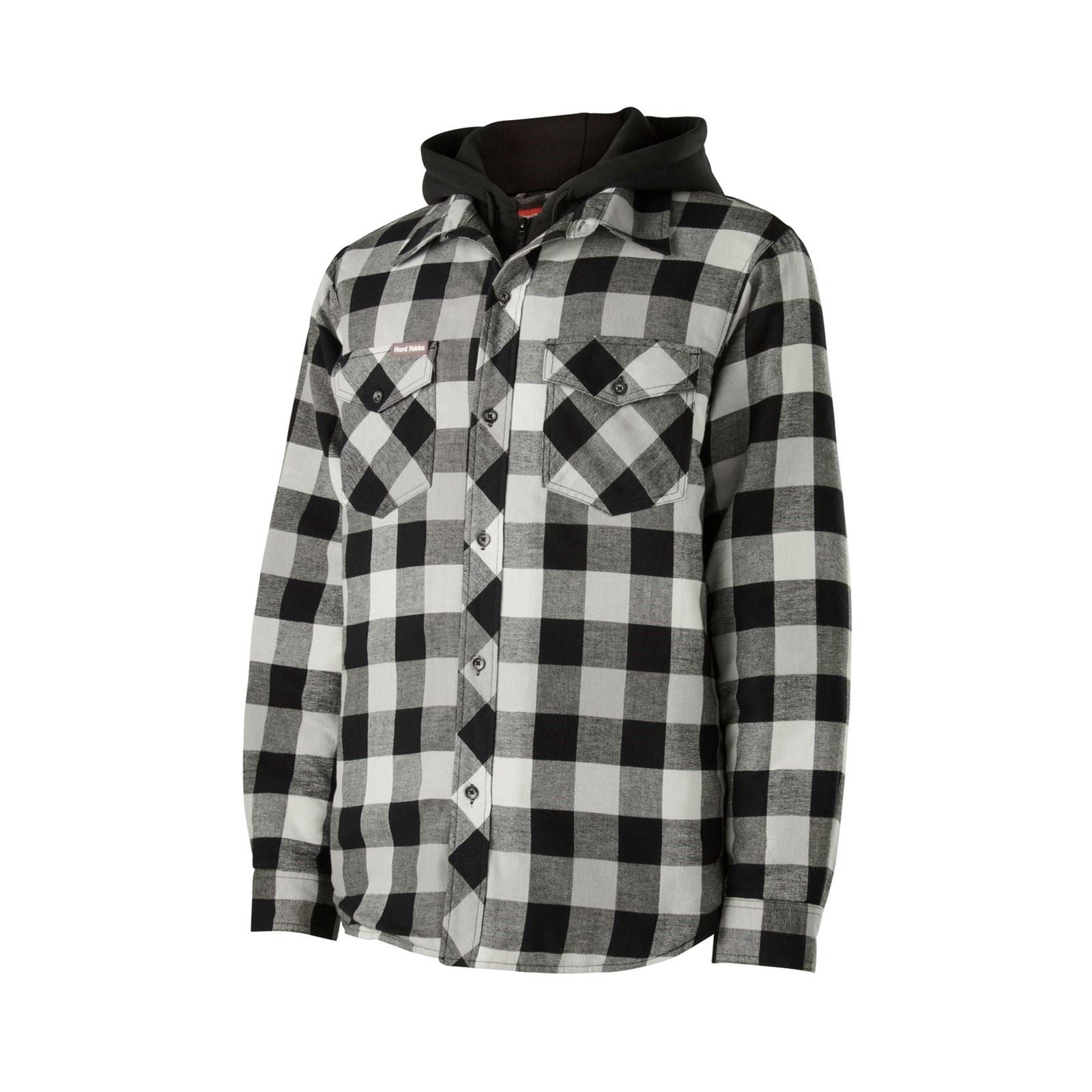 Hard Yakka Quilted Flannel Shacket Veste Chemise Grise Pour Homme