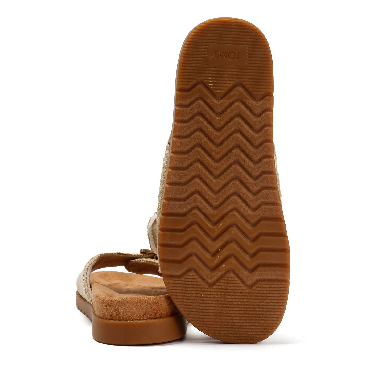 TOMS Marin Slide Sandales Beiges En Textile Pour Femmes