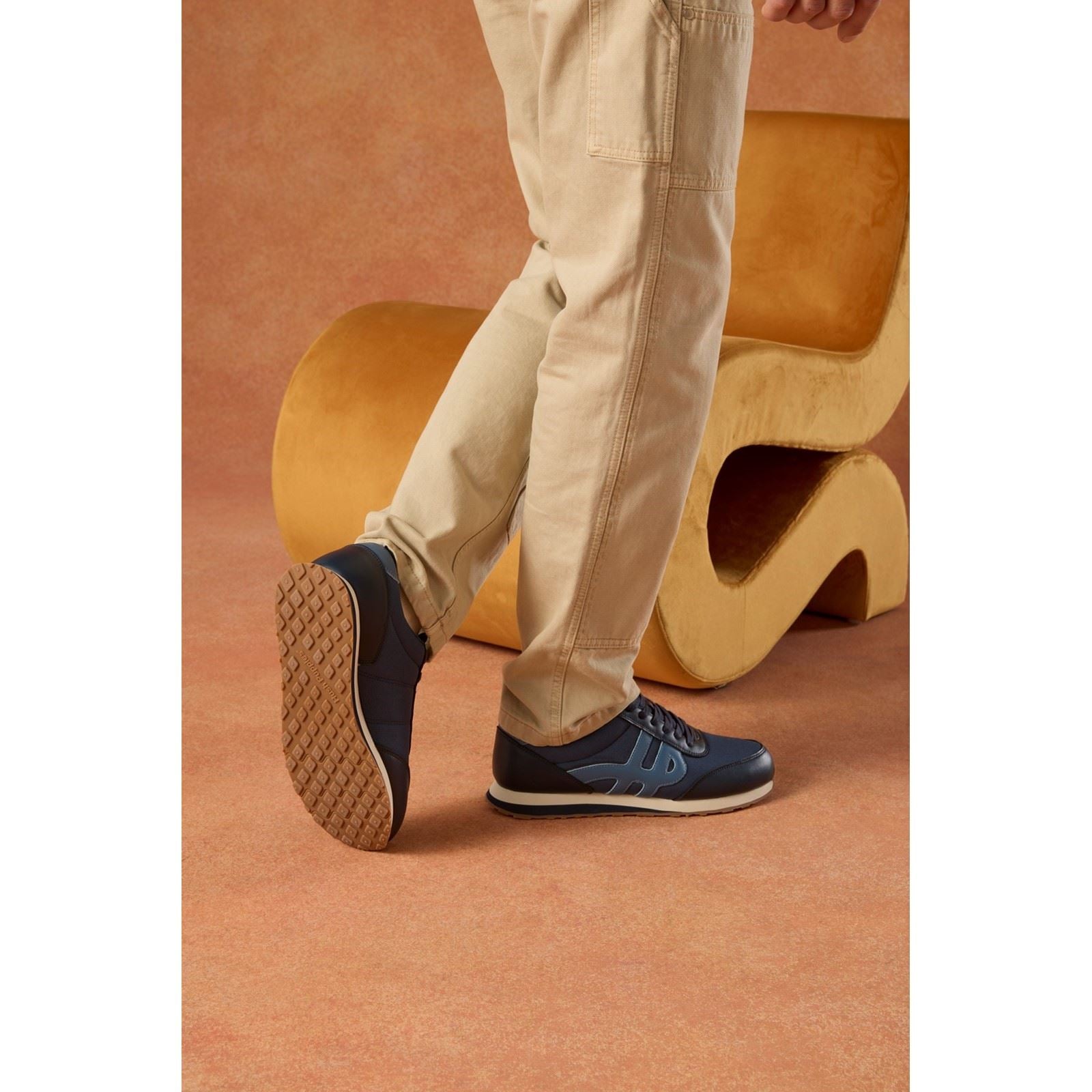 Hush Puppies Seventy8 Chaussures De Sport Bleues Pour Hommes En Cuir