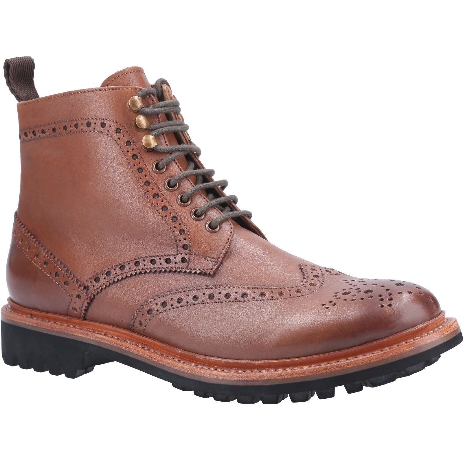 Cotswold Rissington Commando Bottes En Cuir Marron Pour Hommes