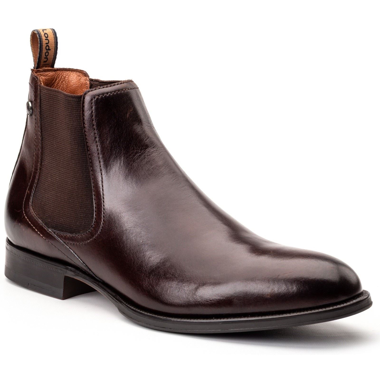 Base London Whittle Bottes En Cuir Pour Homme, Couleur Marron Brûlé