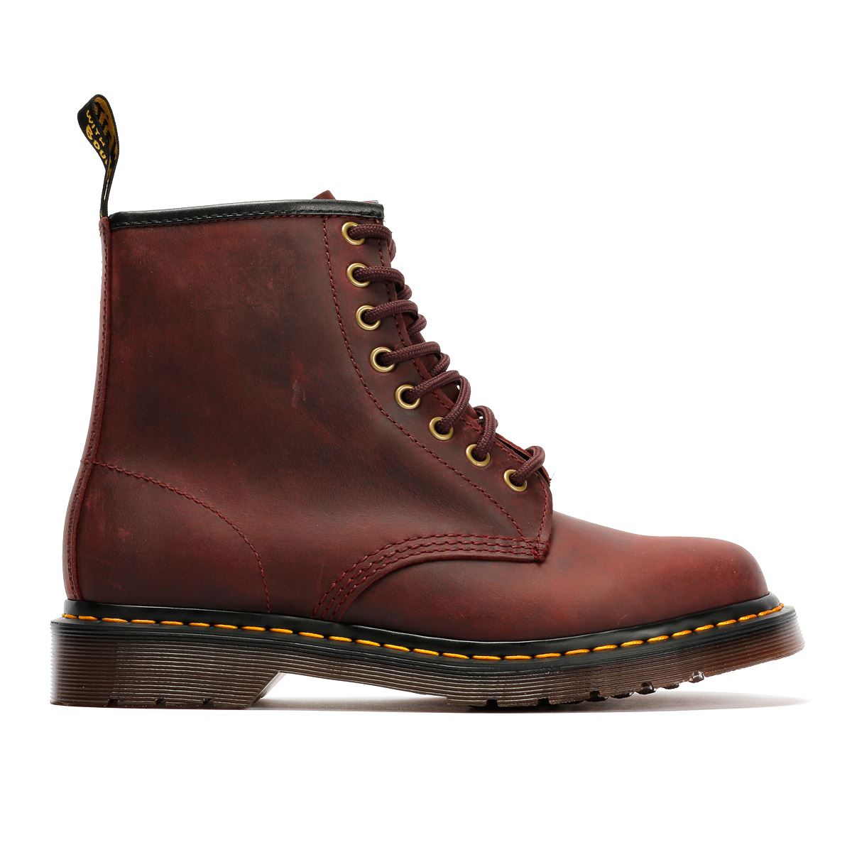 Dr. Martens 1460 Crazy Horse Bottes Rouges En Cuir