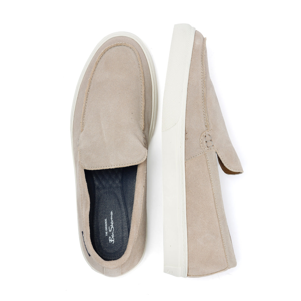Ben Sherman Almer Mocassins Gris Pour Hommes En Suède
