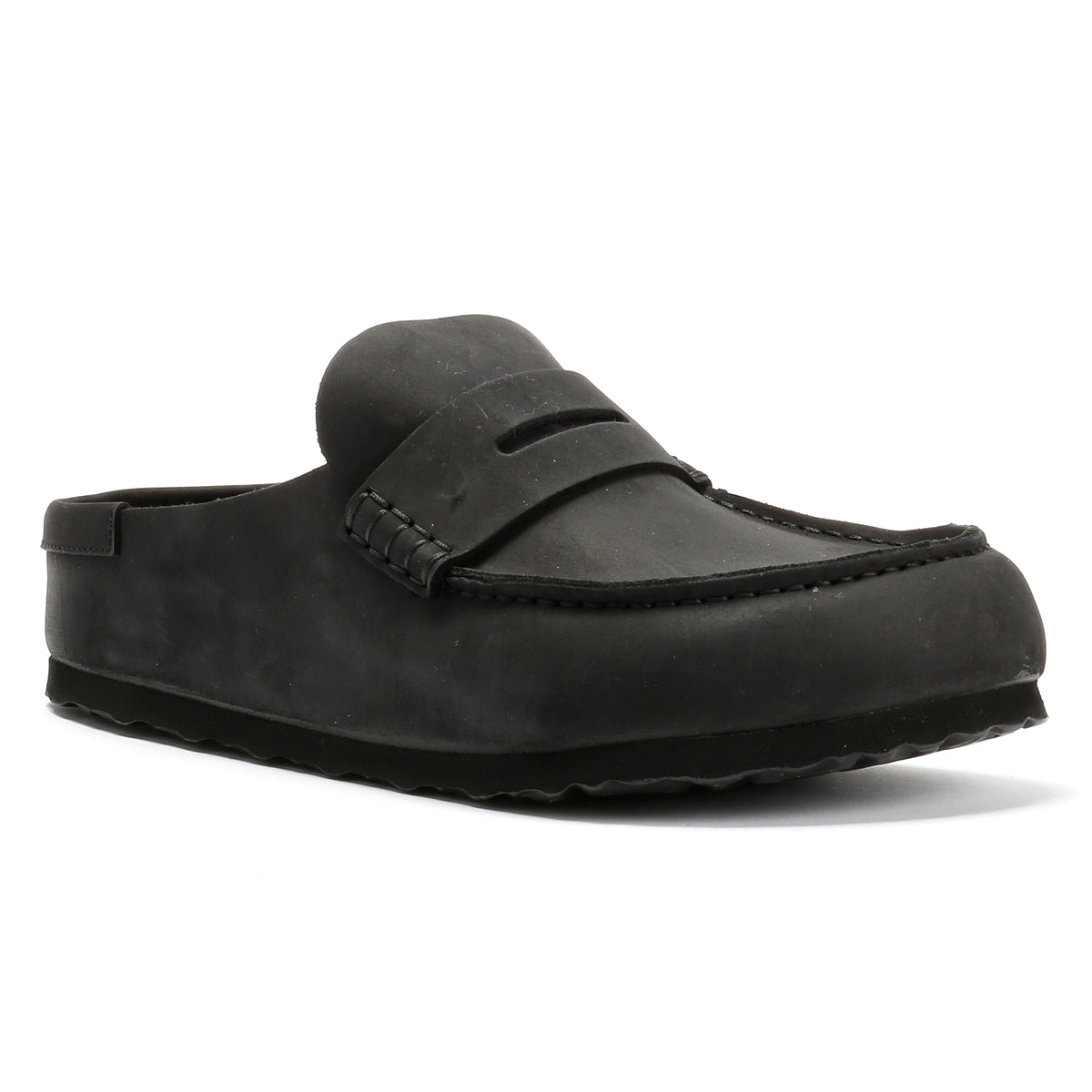 Birkenstock Naples Cuir Noir Largeur normale Sabots