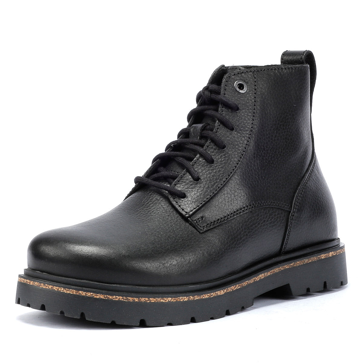 Birkenstock Highwood Lace Mid Bottes Noires En Cuir Pour Femmes