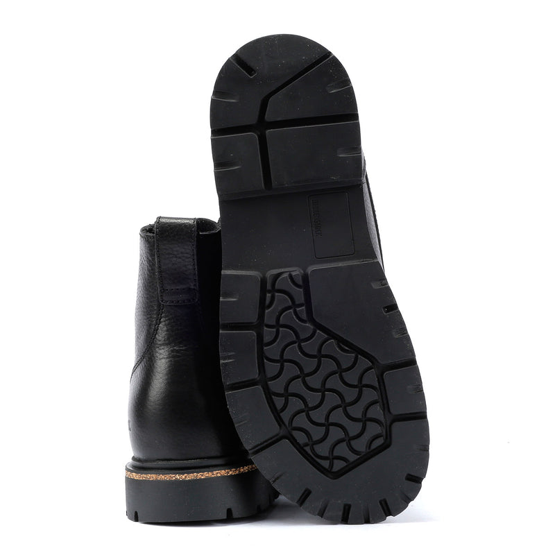 Birkenstock Highwood Lace Mid Bottes Noires En Cuir Pour Femmes