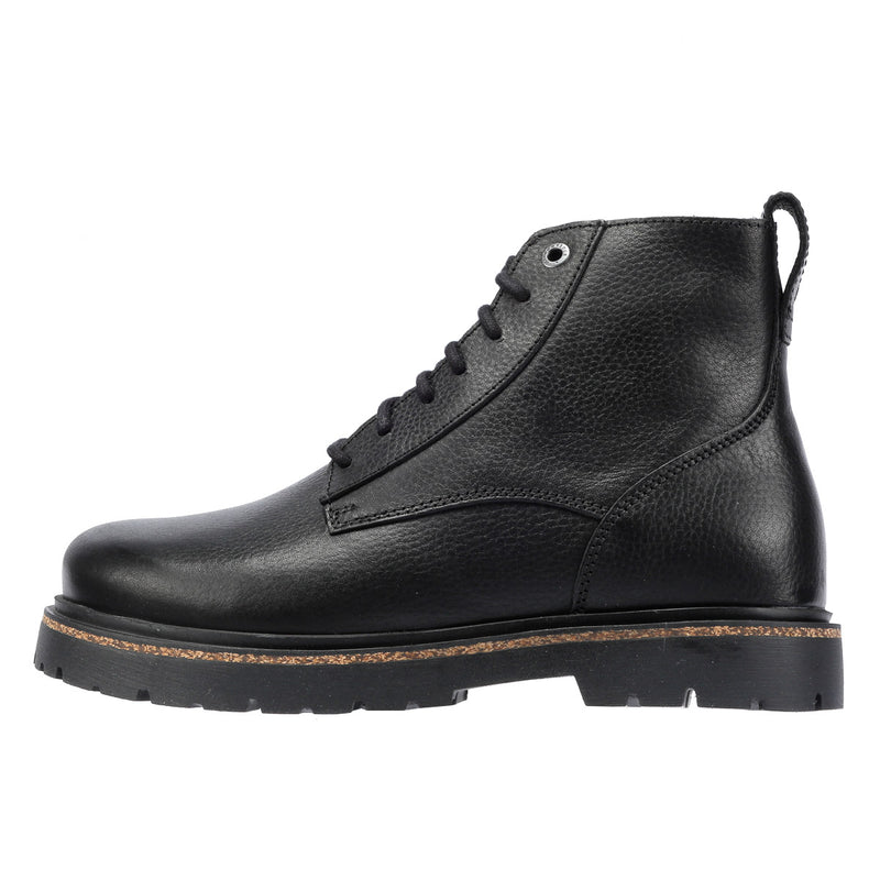 Birkenstock Highwood Lace Mid Bottes Noires En Cuir Pour Femmes