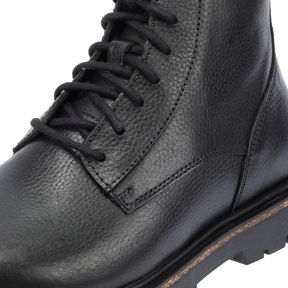 Birkenstock Highwood Lace Mid Bottes Noires En Cuir Pour Femmes