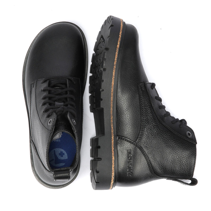Birkenstock Highwood Lace Mid Bottes Noires En Cuir Pour Femmes