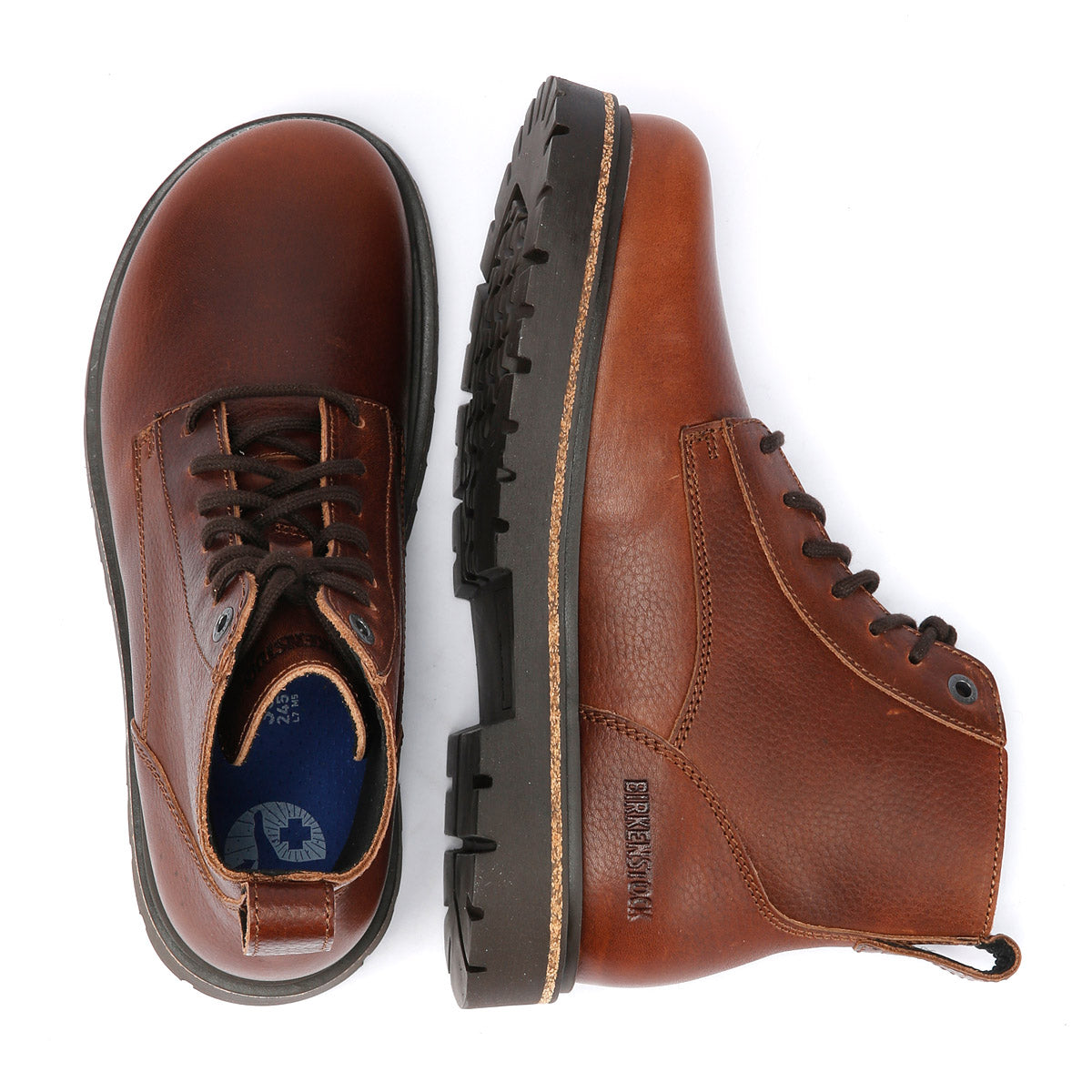 Birkenstock Highwood Lace Mid Bottes Marron En Cuir Pour Femmes