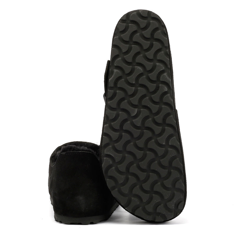 Birkenstock London Shearling Chaussures Noires En Suède
