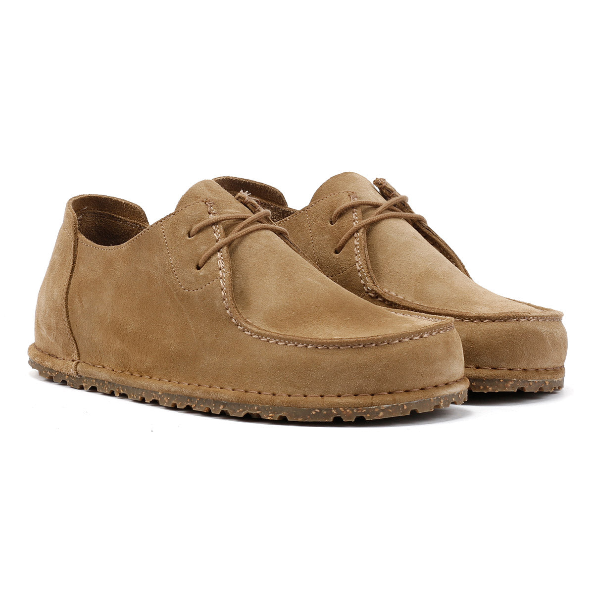 Birkenstock Utti Chaussures Homme En Daim Marron À Lacets