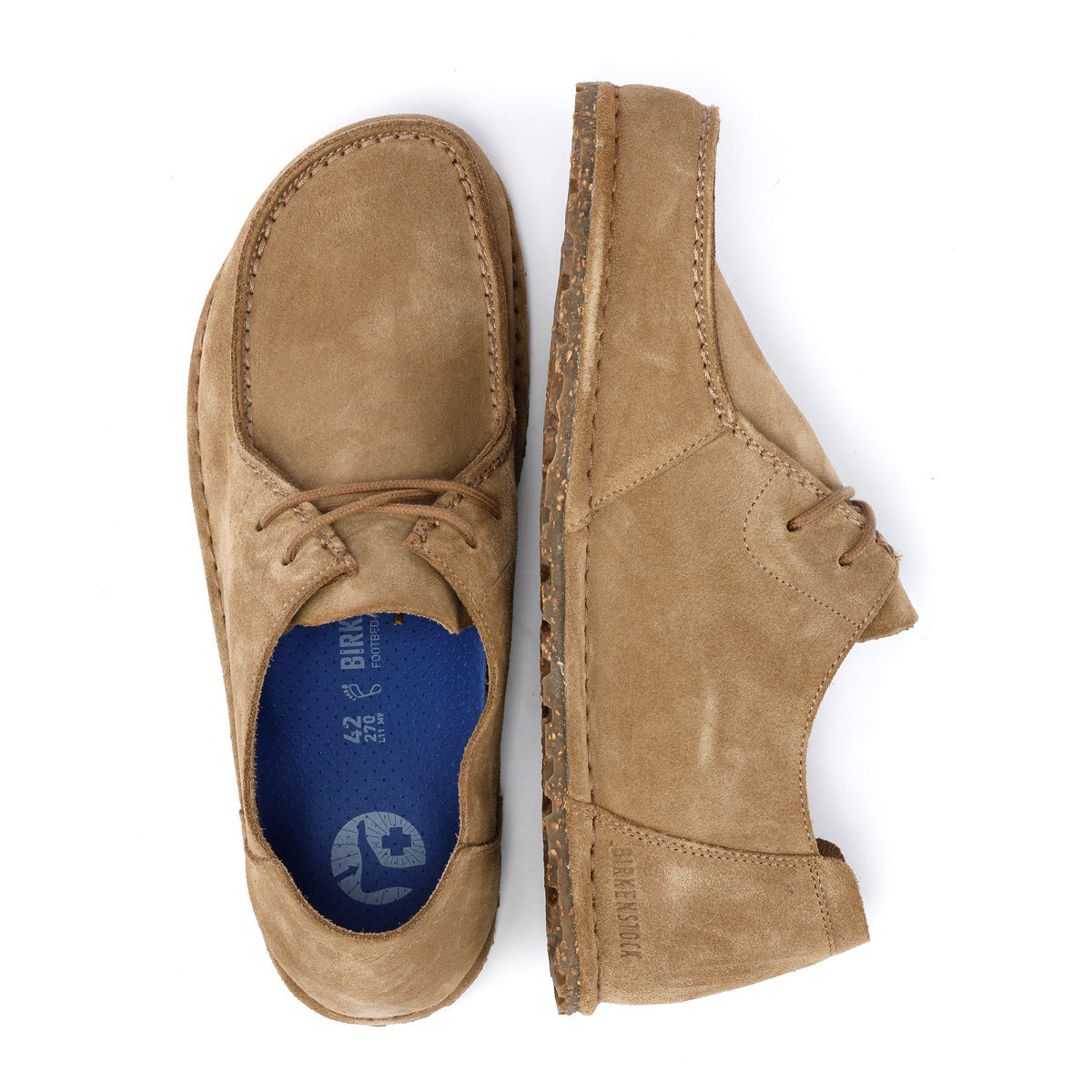 Birkenstock Utti Chaussures Homme En Daim Marron À Lacets