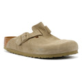 Birkenstock Sabots En Daim Boston Kaki Délavé Gris
