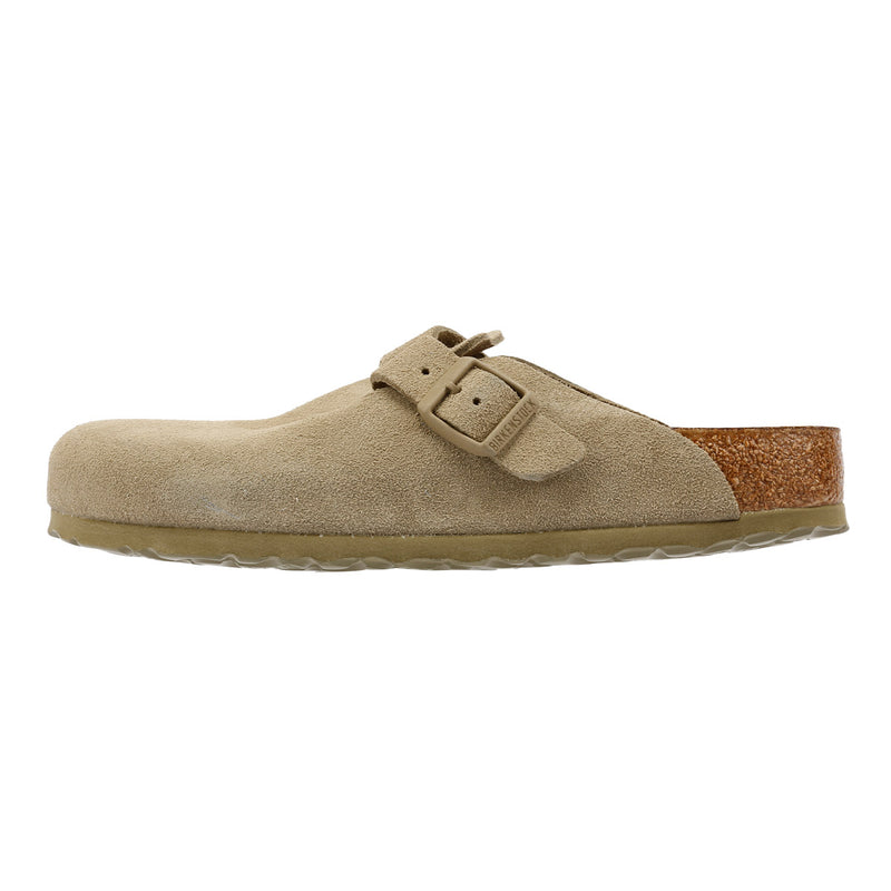 Birkenstock Sabots En Daim Boston Kaki Délavé Gris