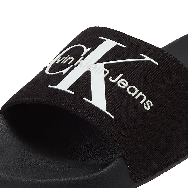 Calvin Klein Jeans Slide Monogram Co Womens Black Sandals