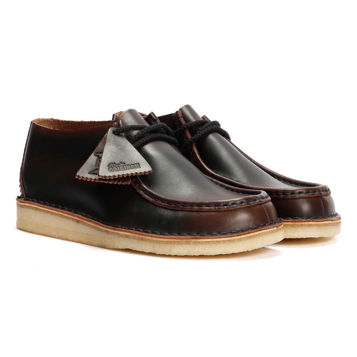 Clarks Originals Desert Nomad Chaussures En Cuir Marron À Lacets Pour Homme