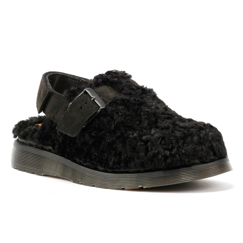 Dr. Martens Jorge II Borg Sandales Noires En Daim
