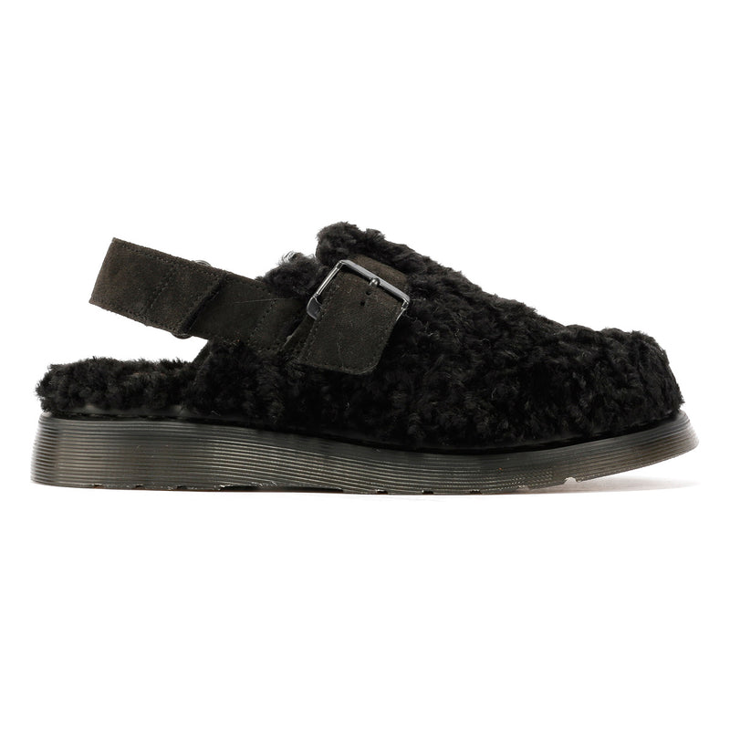 Dr. Martens Jorge II Borg Sandales Noires En Daim