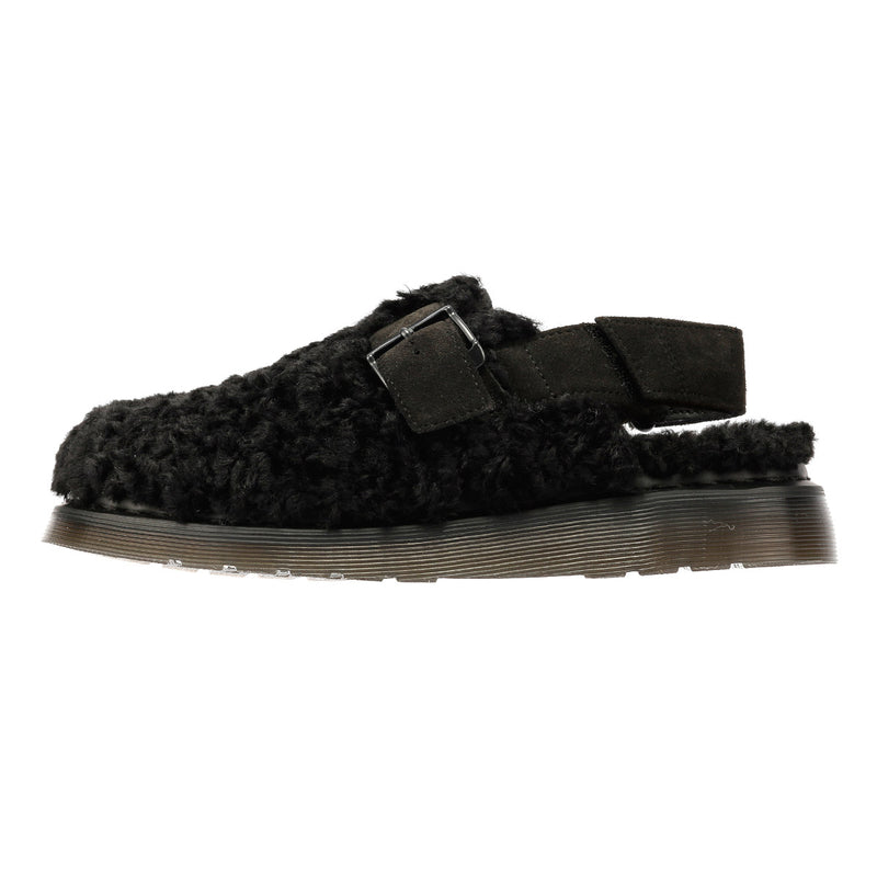 Dr. Martens Jorge II Borg Sandales Noires En Daim