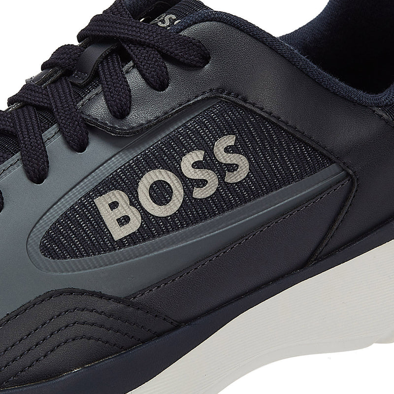 Boss Dean Runn Mens Open Blue Trainers