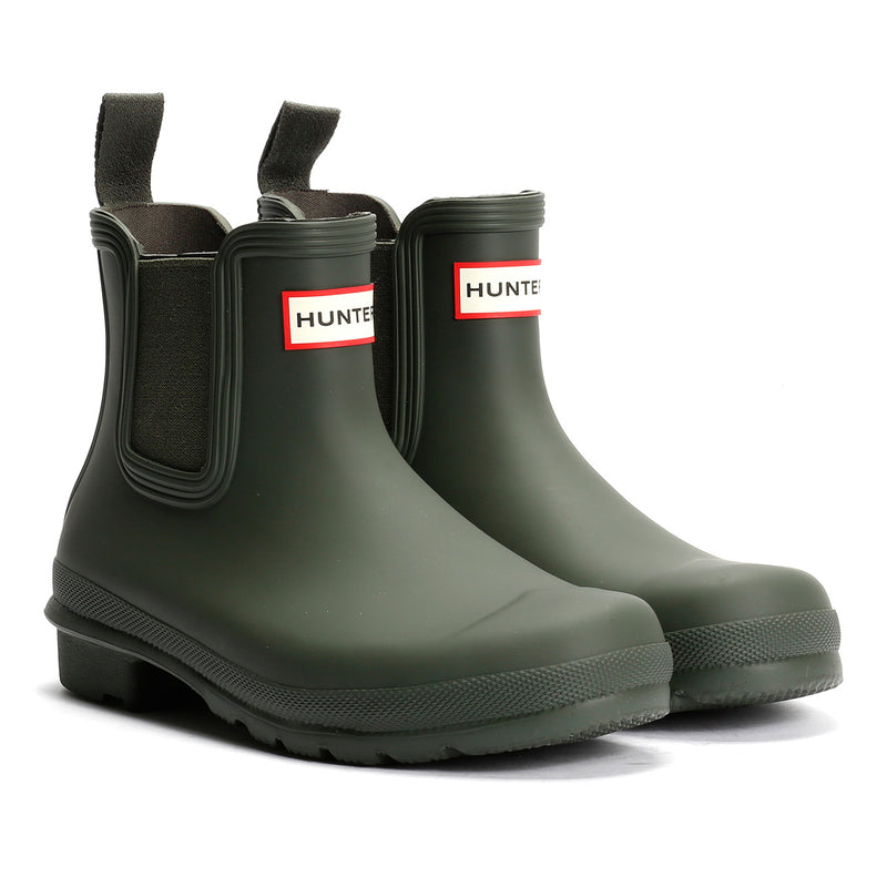 Hunter Original Chelsea Bottes En Caoutchouc Vertes Pour Femmes