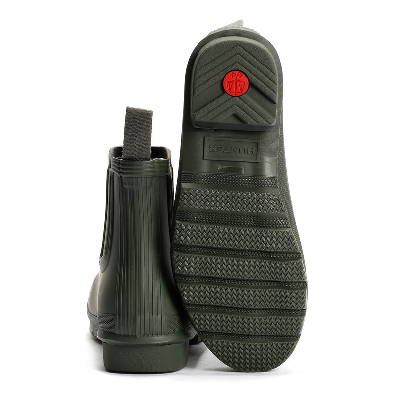 Hunter Original Chelsea Bottes En Caoutchouc Vertes Pour Femmes