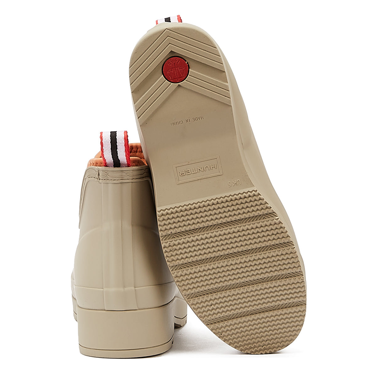 Hunter Play Chelsea Synthetic Womens Stone/Coral Boots