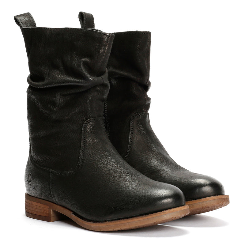 Hush Puppies Emilia Bottes Noires En Cuir Pour Femmes