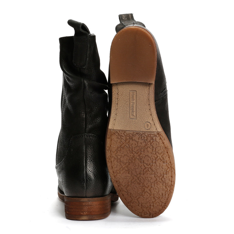 Hush Puppies Emilia Bottes Noires En Cuir Pour Femmes