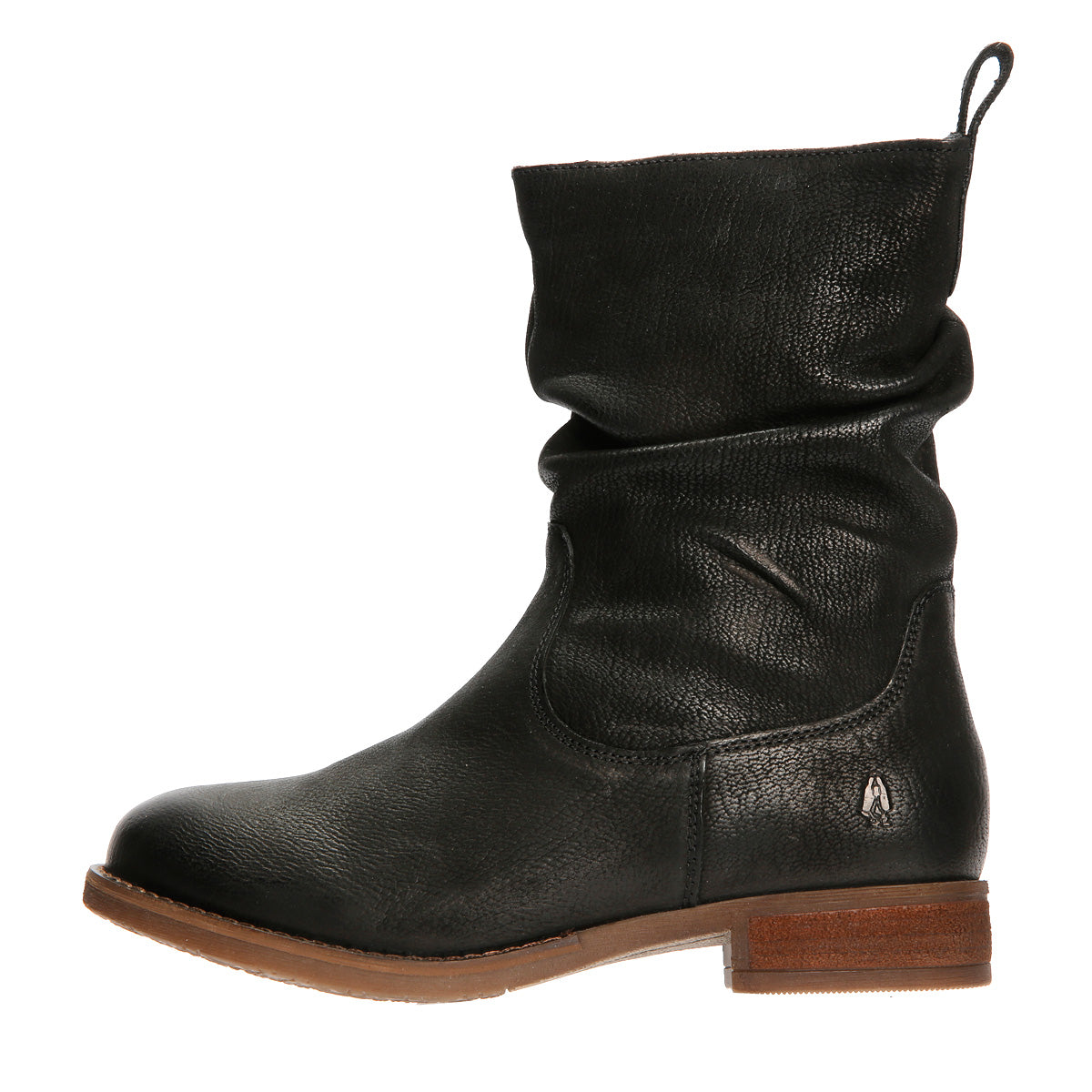 Hush Puppies Emilia Bottes Noires En Cuir Pour Femmes