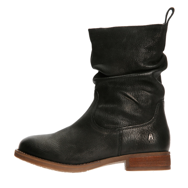 Hush Puppies Emilia Bottes Noires En Cuir Pour Femmes