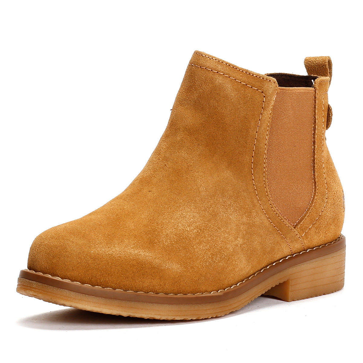 Hush Puppies Maddy Wide Bottes En Daim Pour Femme En Couleur Beige