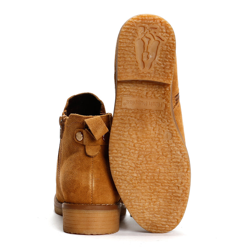 Hush Puppies Maddy Wide Bottes En Daim Pour Femme En Couleur Beige