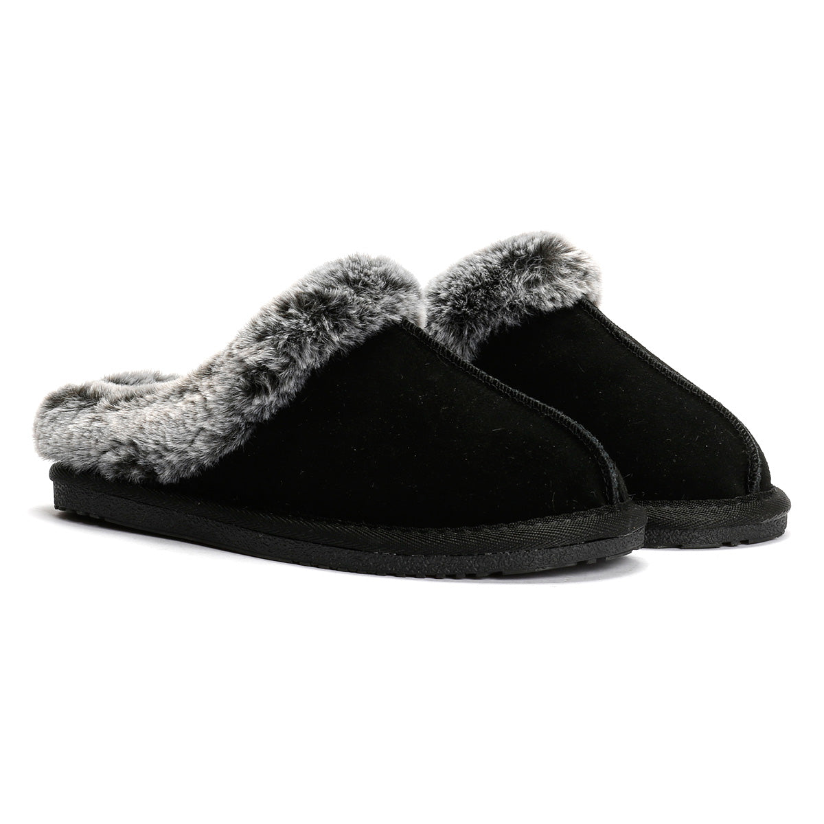 Hush Puppies Amara Chaussons Noirs En Daim Pour Femme