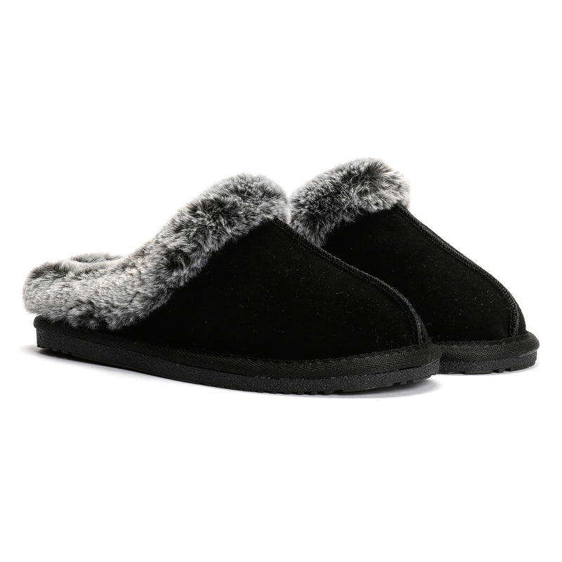 Hush Puppies Amara Chaussons Noirs En Daim Pour Femme