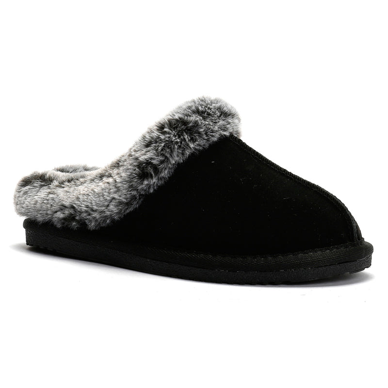 Hush Puppies Amara Chaussons Noirs En Daim Pour Femme