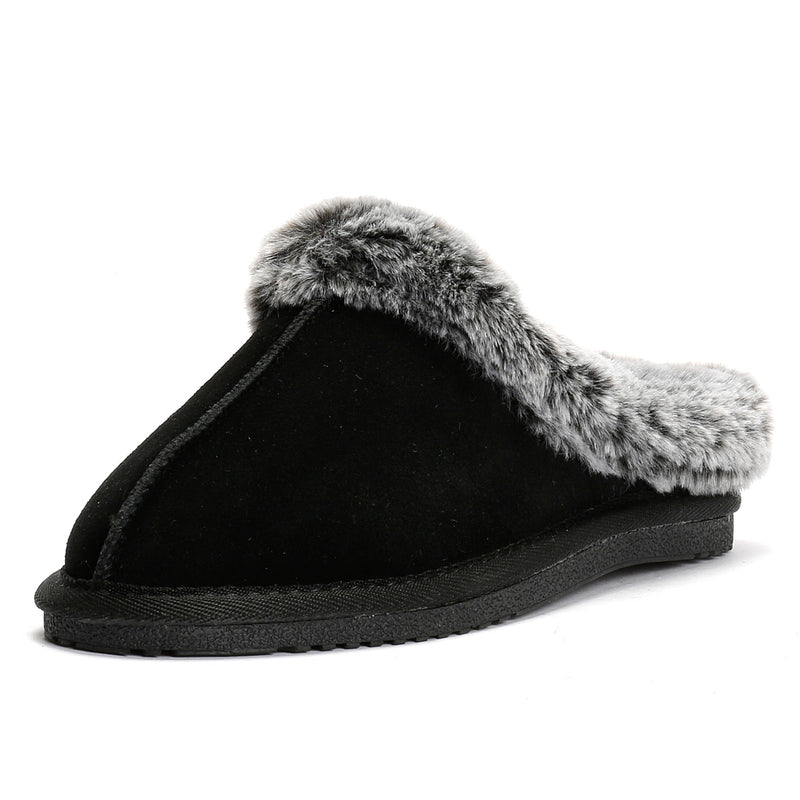 Hush Puppies Amara Chaussons Noirs En Daim Pour Femme