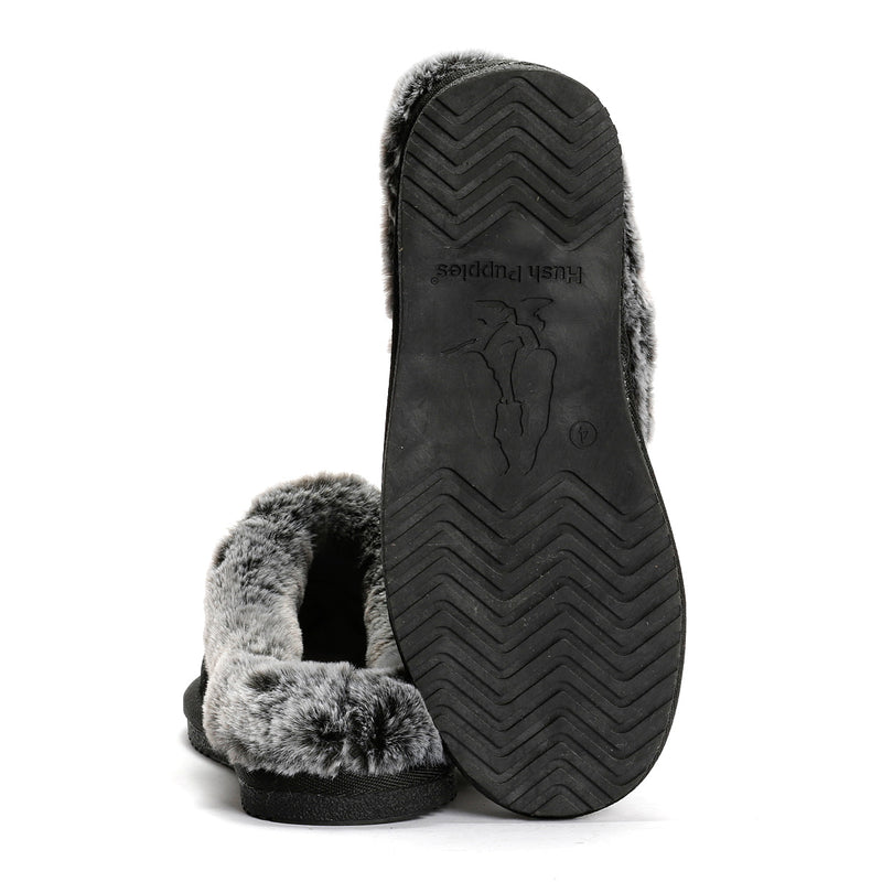 Hush Puppies Amara Chaussons Noirs En Daim Pour Femme
