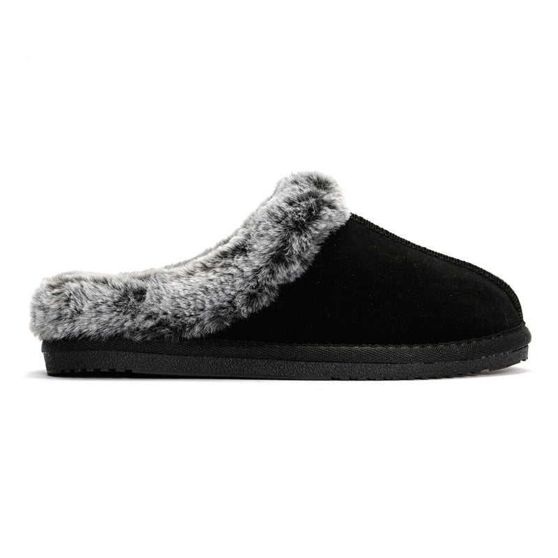 Hush Puppies Amara Chaussons Noirs En Daim Pour Femme