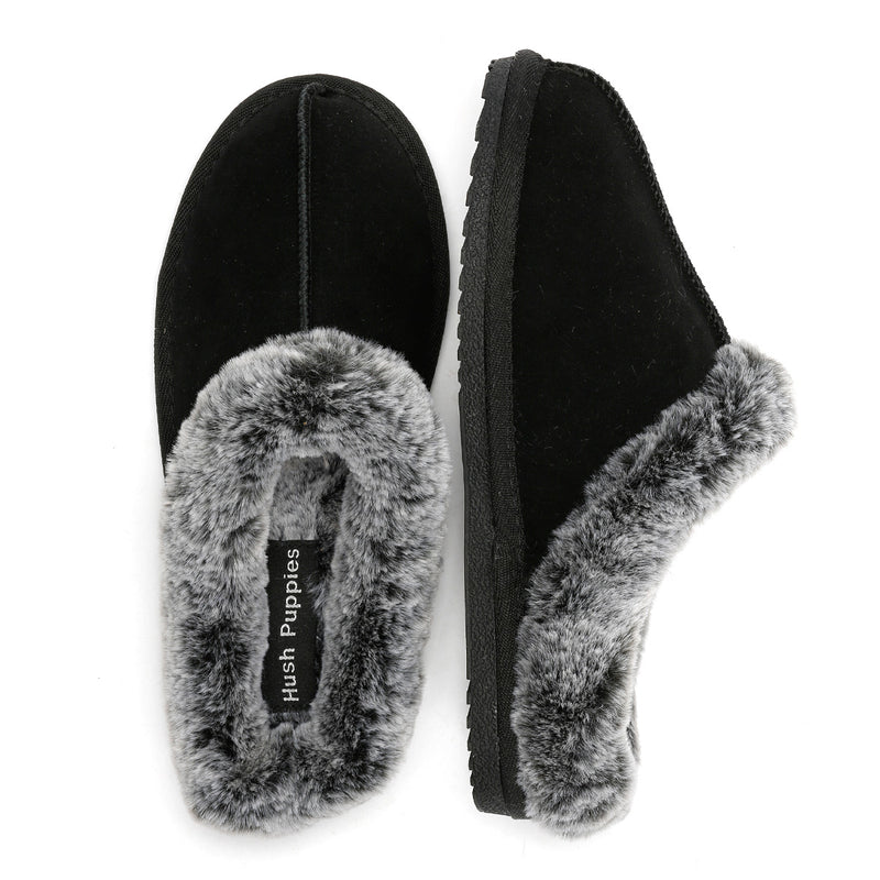 Hush Puppies Amara Chaussons Noirs En Daim Pour Femme