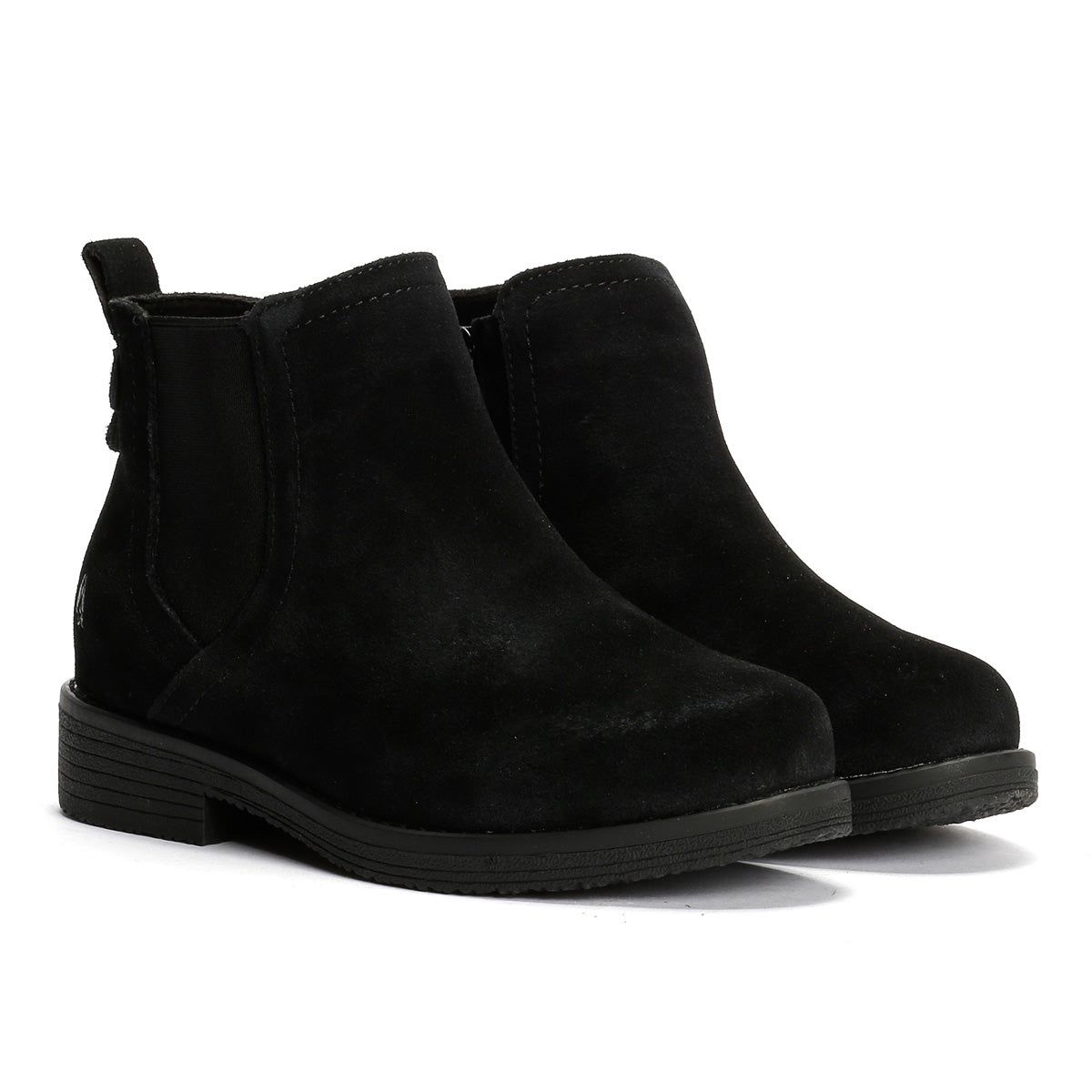 Hush Puppies Maddy Wide Bottes En Daim Noir Pour Femmes