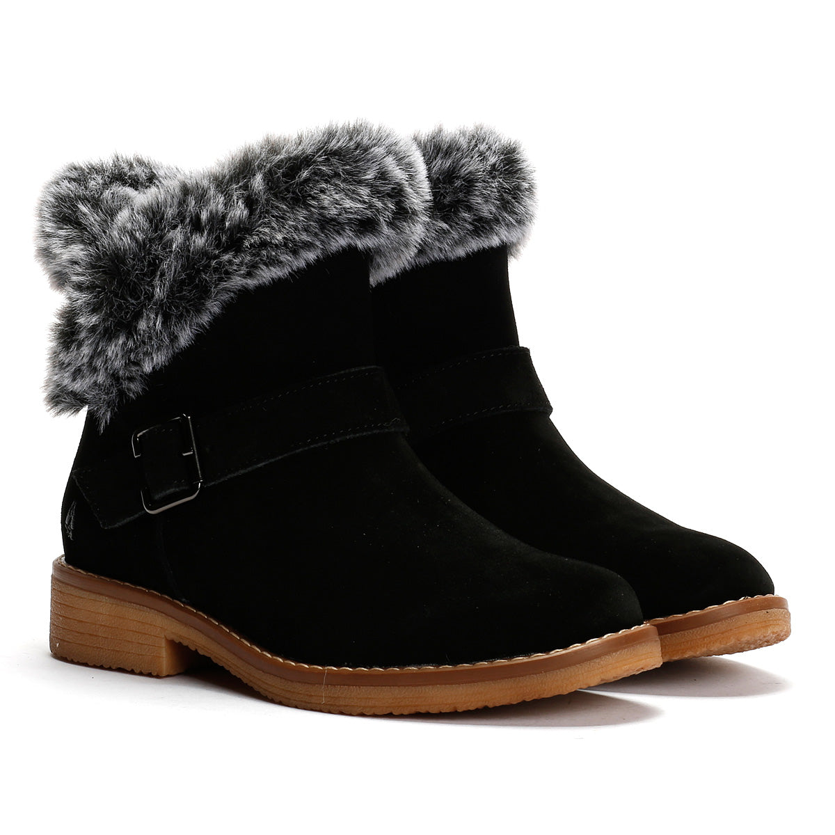 Hush Puppies Hannah Bottes En Daim Noir Pour Femmes