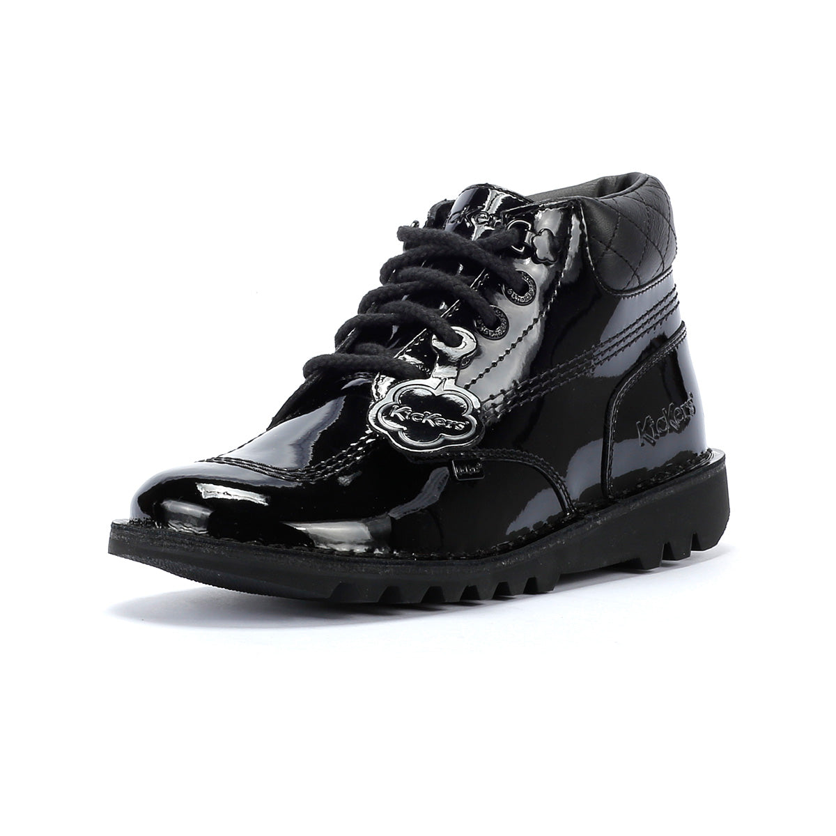 Kickers Youth Kick Hi Quilted Bottes En Cuir Noir Pour Femmes