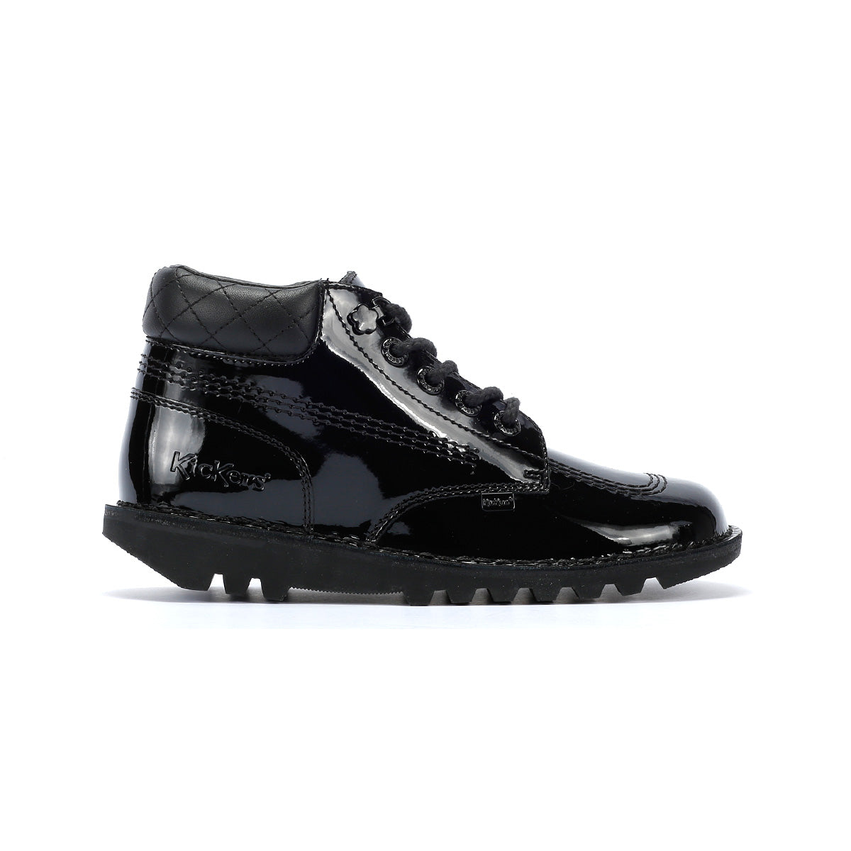 Kickers Youth Kick Hi Quilted Bottes En Cuir Noir Pour Femmes
