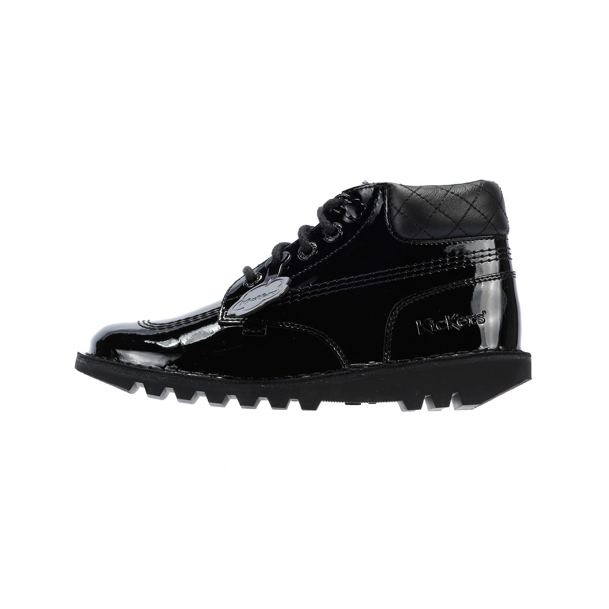 Kickers Youth Kick Hi Quilted Bottes En Cuir Noir Pour Femmes