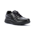 Kickers Youth Reasan Lace Chaussures Noires En Cuir À Lacets Pour Garçons