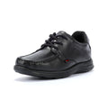 Kickers Youth Reasan Lace Chaussures Noires En Cuir À Lacets Pour Garçons