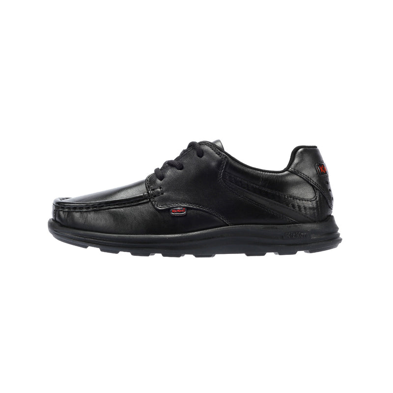Kickers Youth Reasan Lace Chaussures Noires En Cuir À Lacets Pour Garçons