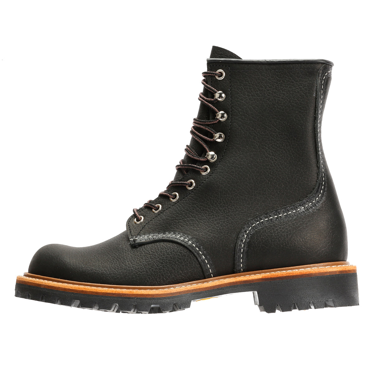 Red Wing 4501 8-Inch Logger Bottes Noires En Cuir Pour Hommes